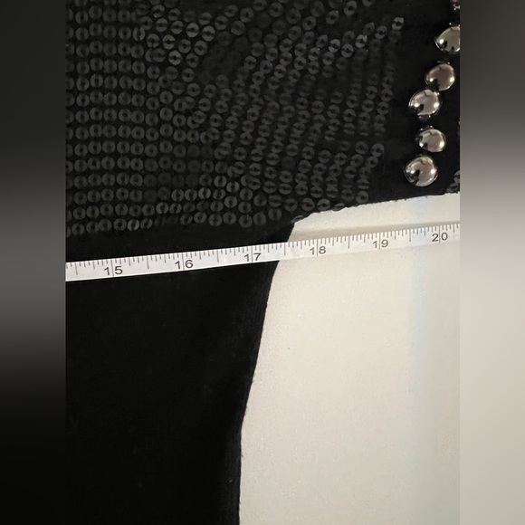 Anne Fontaine Paris designer black sequin metal stud cardigan SZ S - Picture 8 of 8